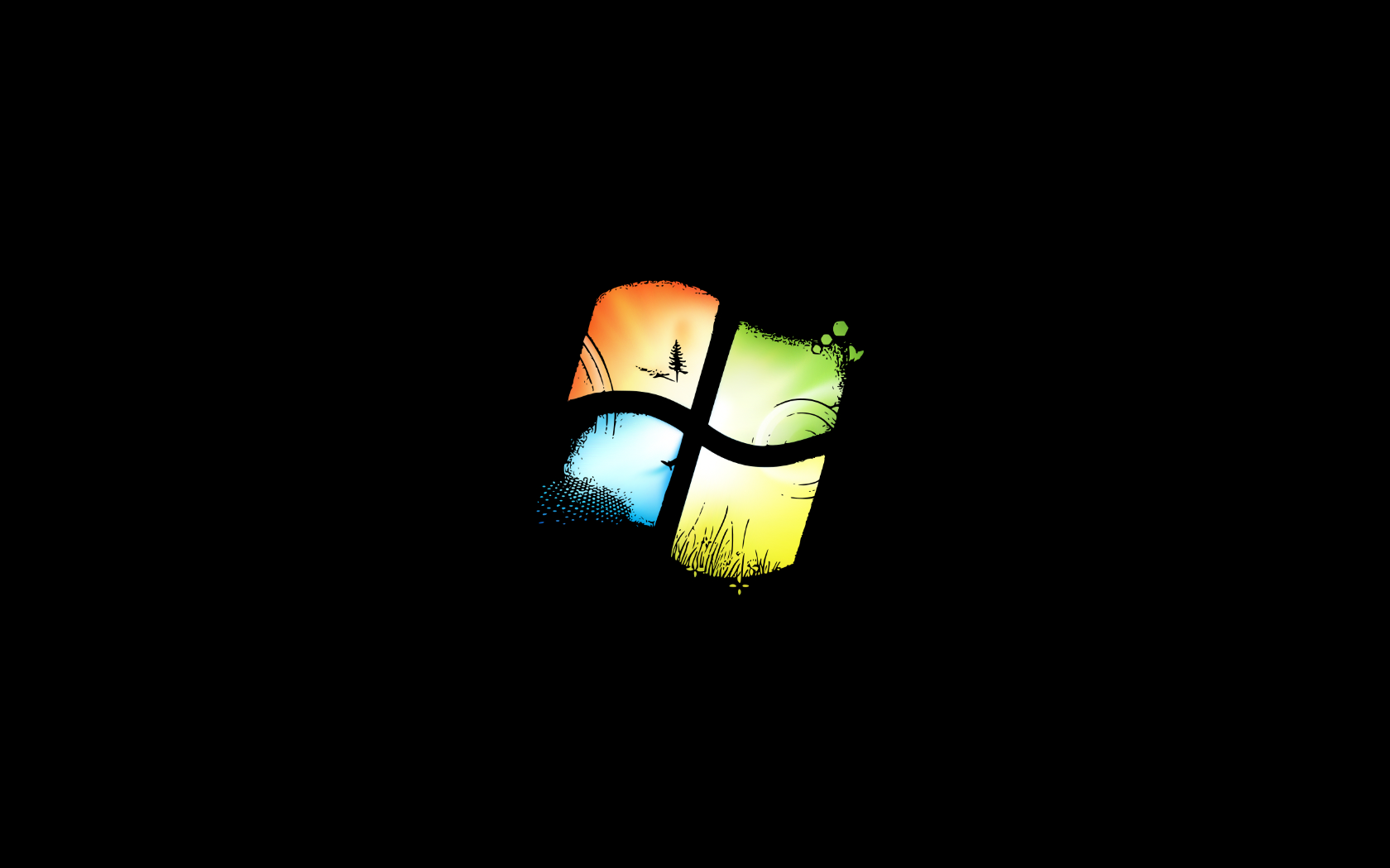 Custom Black Windows 7 Logo Background