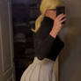 Skater Skirt and Blonde Wig