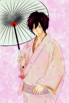 Hibari Kyoya with umbrella