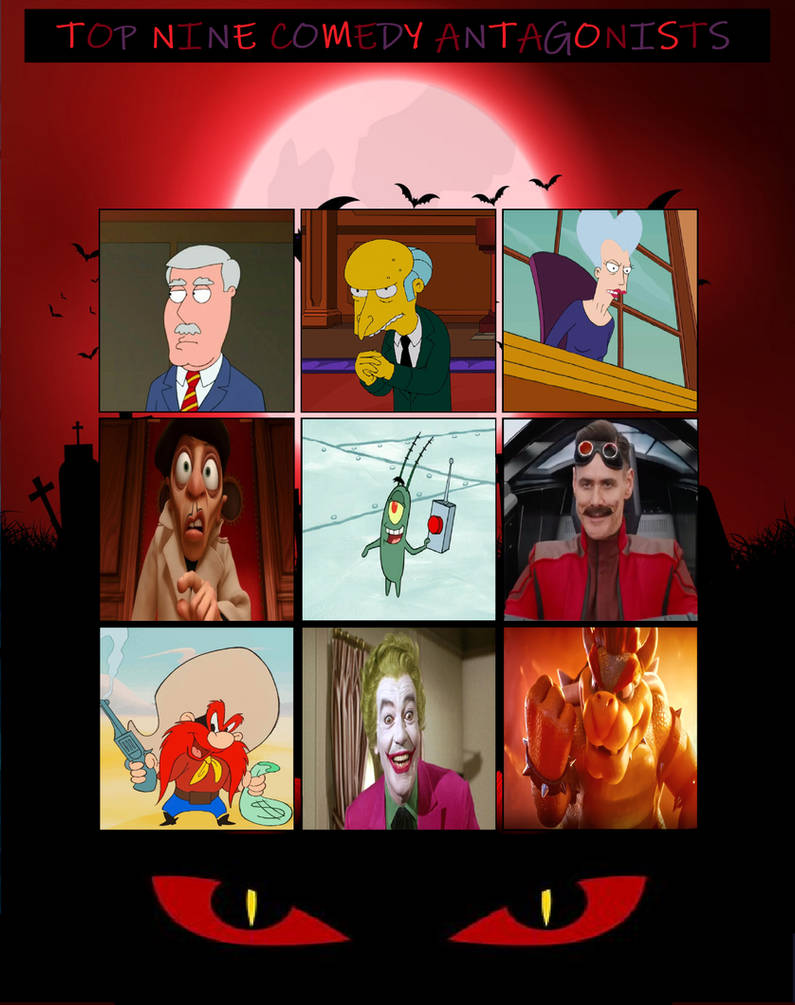 Top Nine Comedy Antagonists by Hazlamglorius on DeviantArt