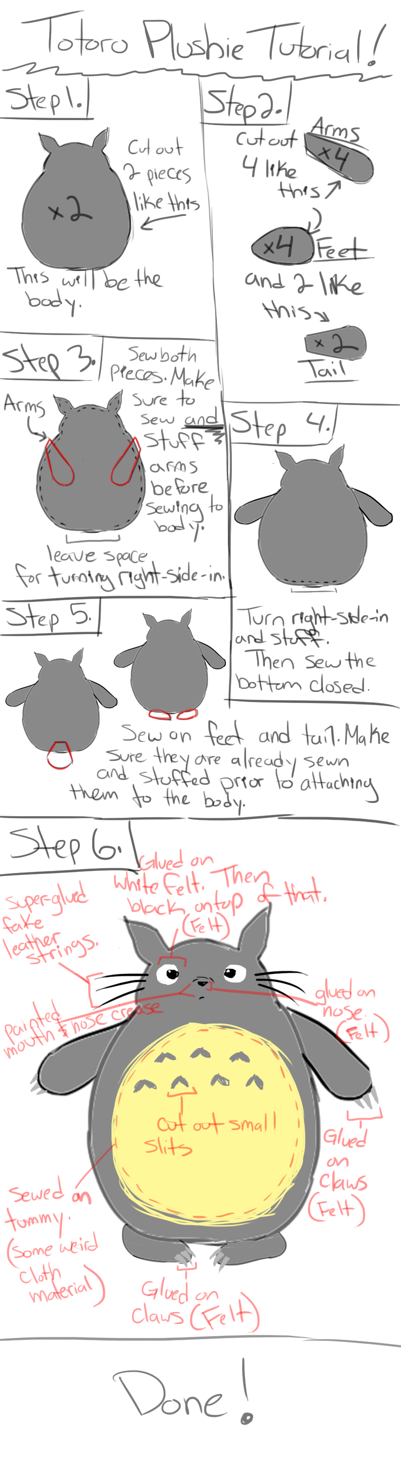 Crappy totoro plushie tutorial