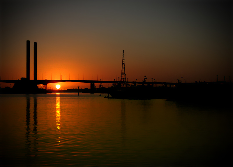 Sunset over the bridge