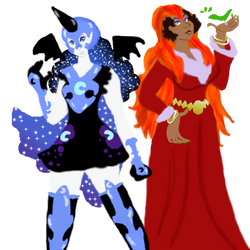 Humanized Nightmare Moon and Catrina Redraw