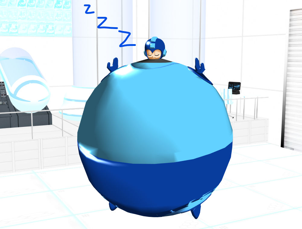 (MMD) Mega Man Sleeping While Inflated. by SuperSamuel0208 on DeviantArt