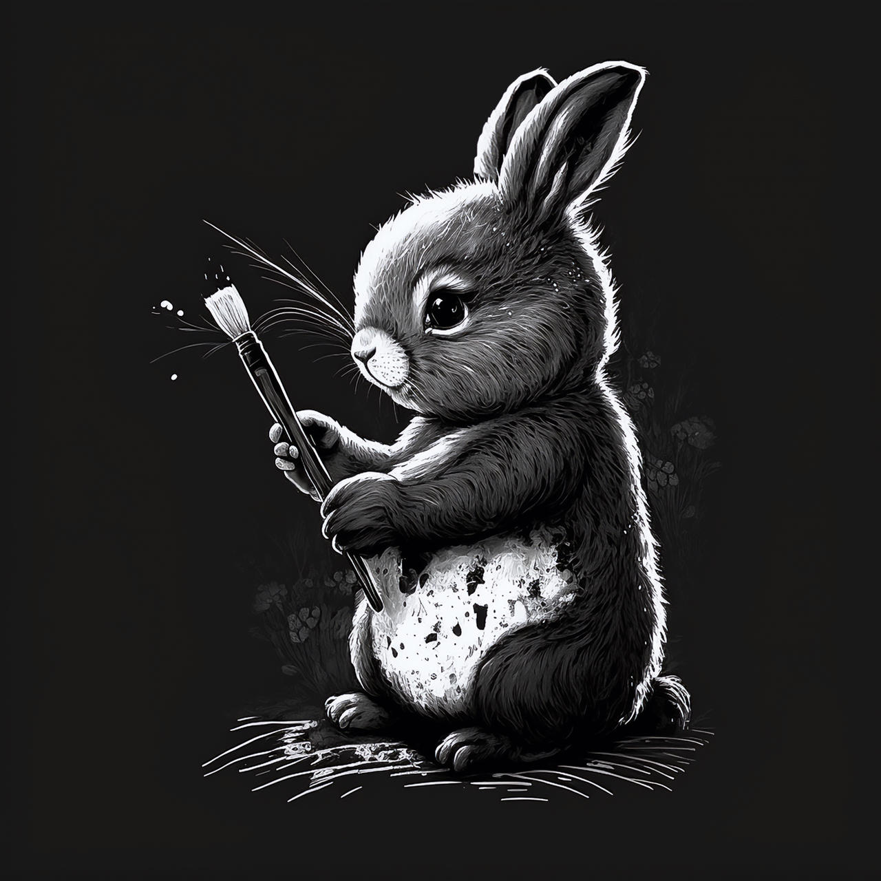 Brush Rabbbit Rabbit holding a brush by Nizarts on DeviantArt