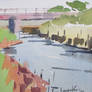 Hayle river with railway bridge 2