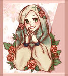 Roses blooms as she smiles by N-iryani