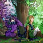 Ravio with Link - Link Between Worlds by Alamino