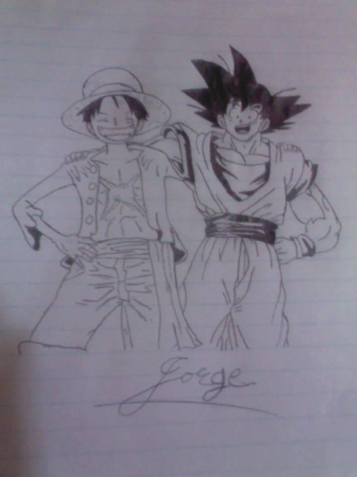 Mi dibujo Goku y luffy by SrDragonn on DeviantArt Mi dibujo Goku y luffy by SrDragonn on DeviantArt
