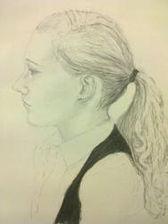 My best friend, drew in school by charcoal