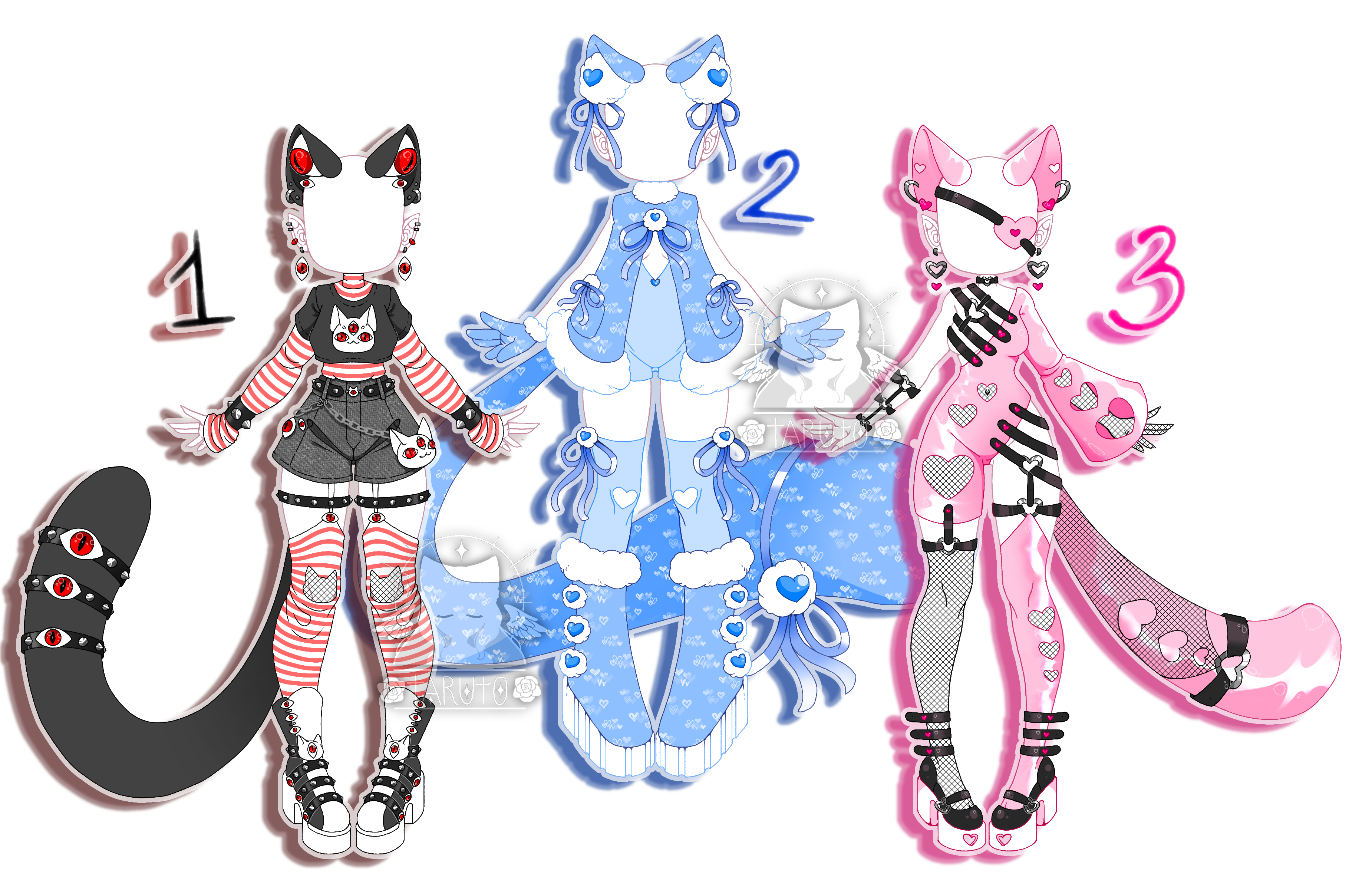 Neko outfits adopts auction CLOSED by Taruto Adoptables on