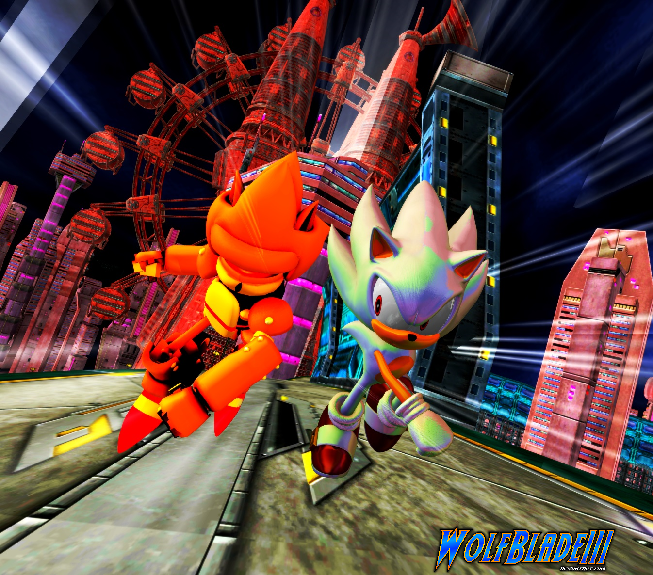 Hyper Sonic vs Super Mecha Sonic by WOLFBLADE111 on DeviantArt