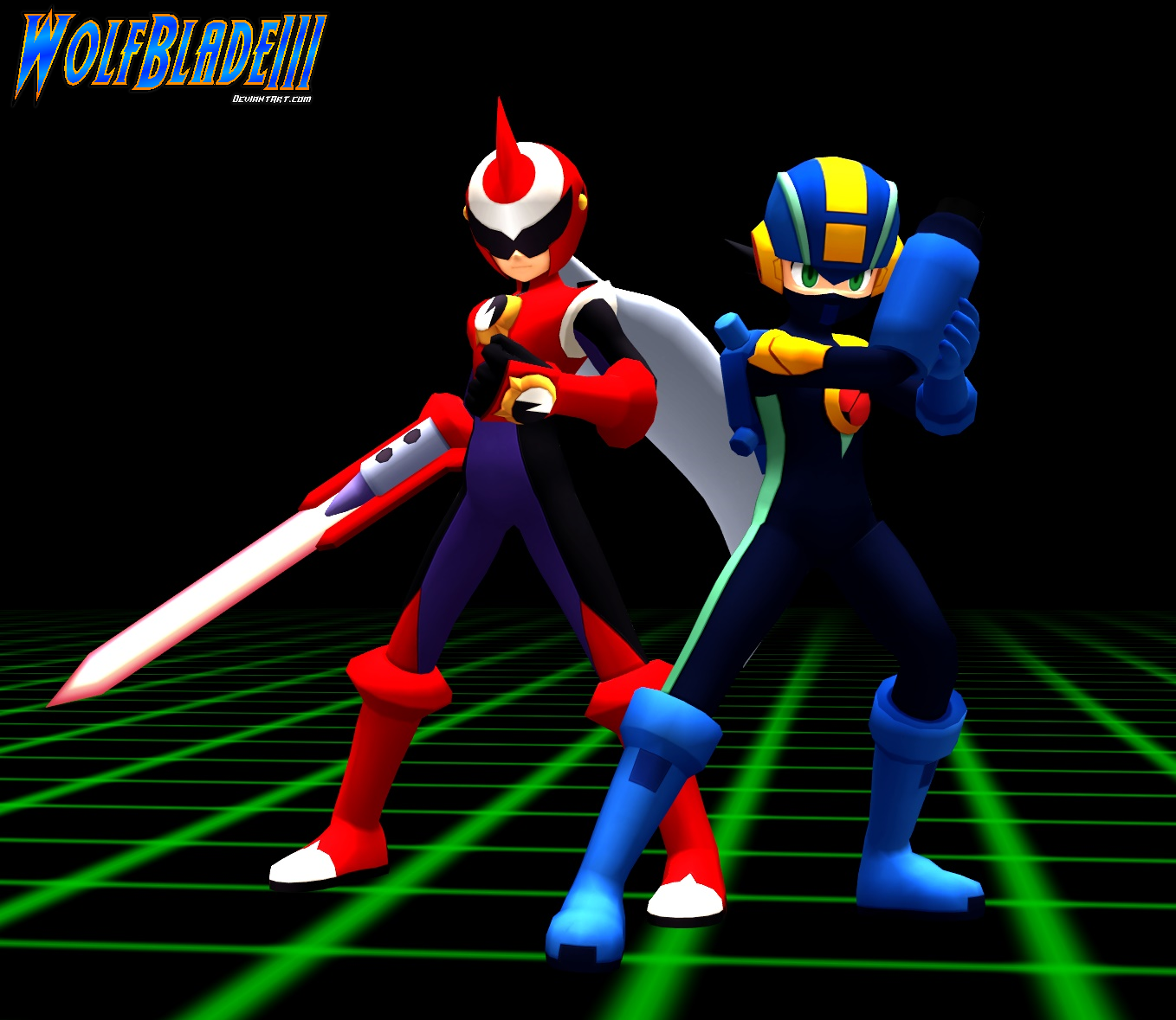 Protoman EXE and Megaman EXE by WOLFBLADE111 on DeviantArt