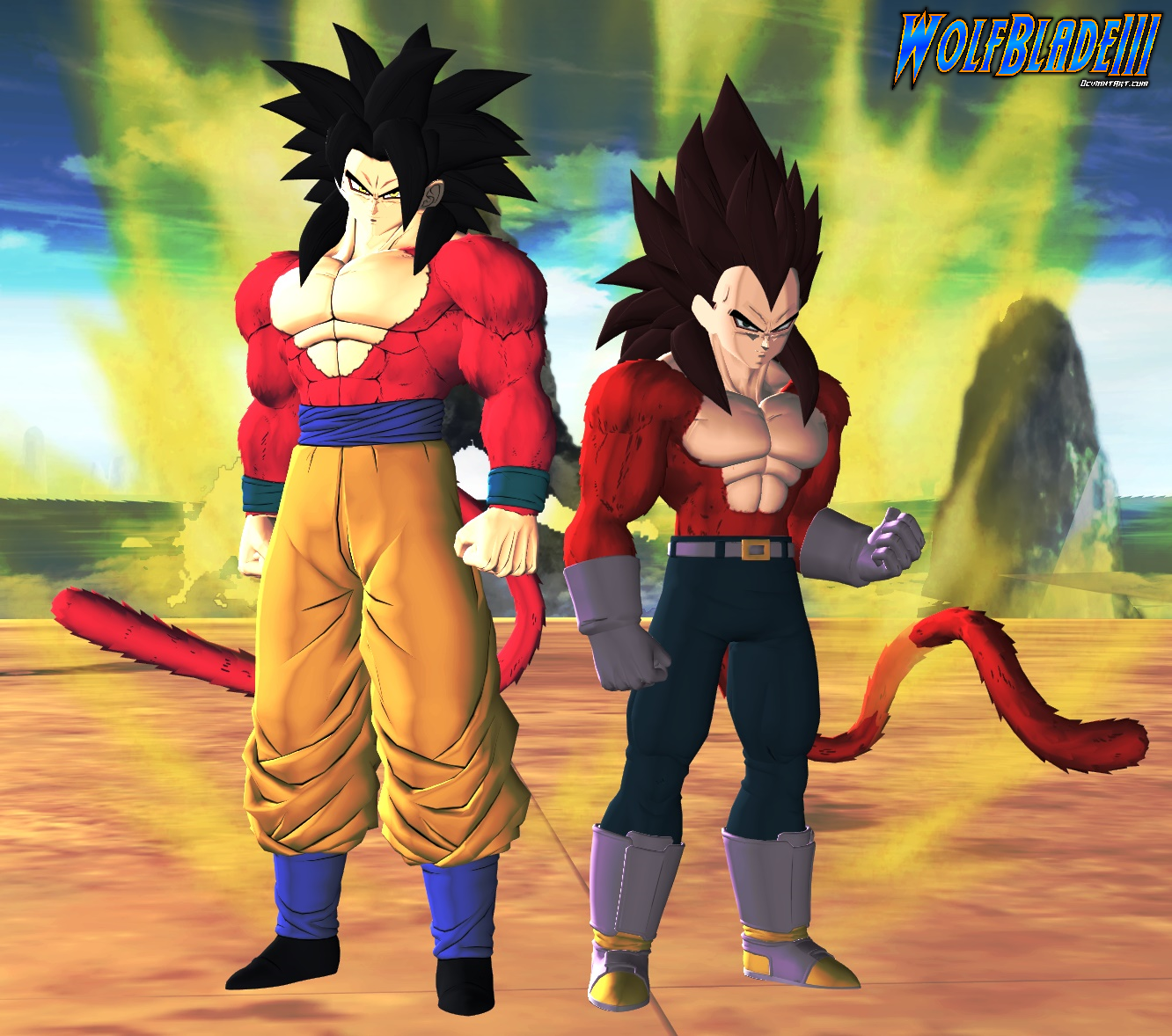 Super Saiyan 4 Goku and Vegeta. by WOLFBLADE111 on DeviantArt