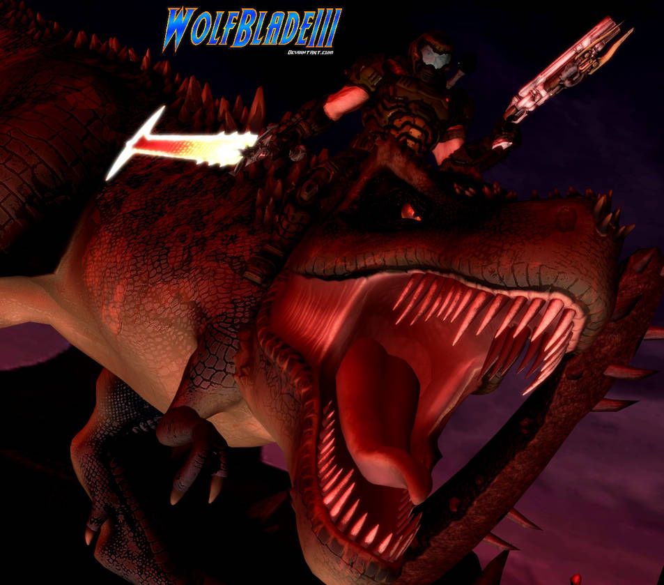 Doom Rex Doom Slayer Riding A T-Rex by WOLFBLADE111 on DeviantArt
