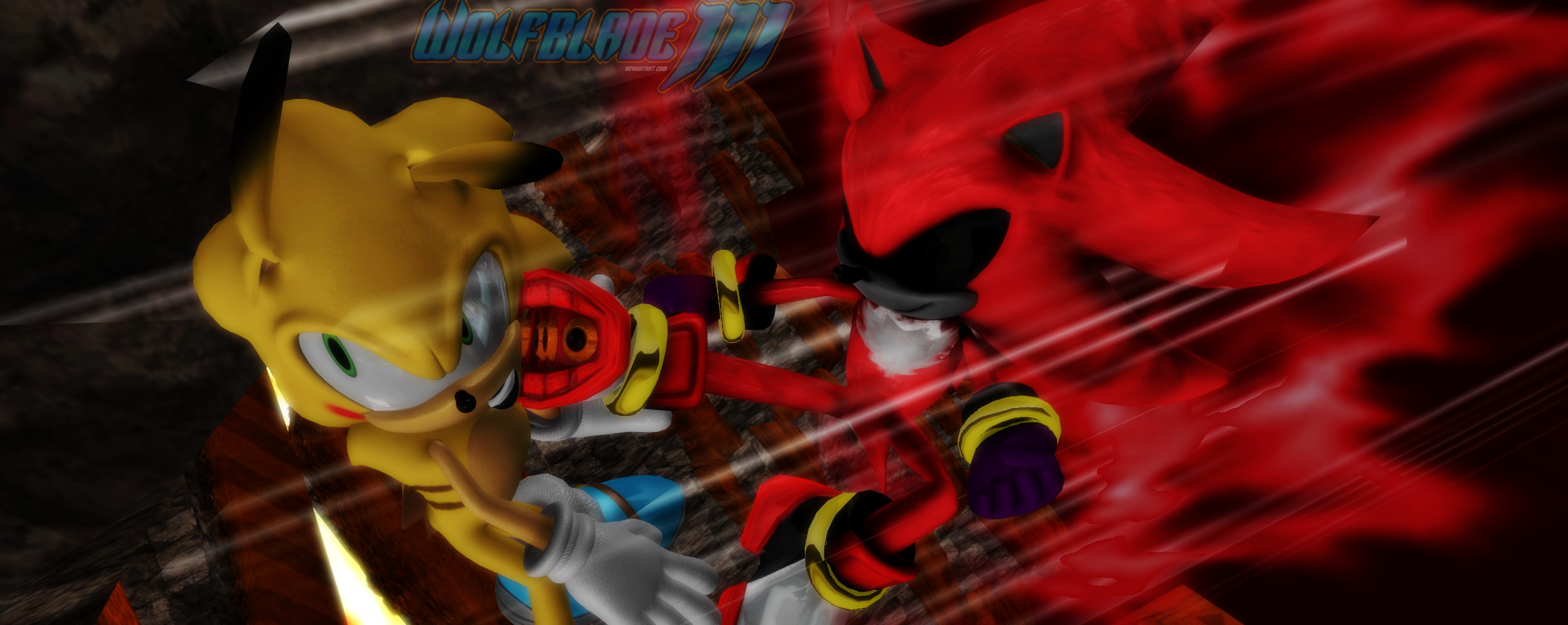 Hyper Sonic vs Super Mecha Sonic by WOLFBLADE111 on DeviantArt