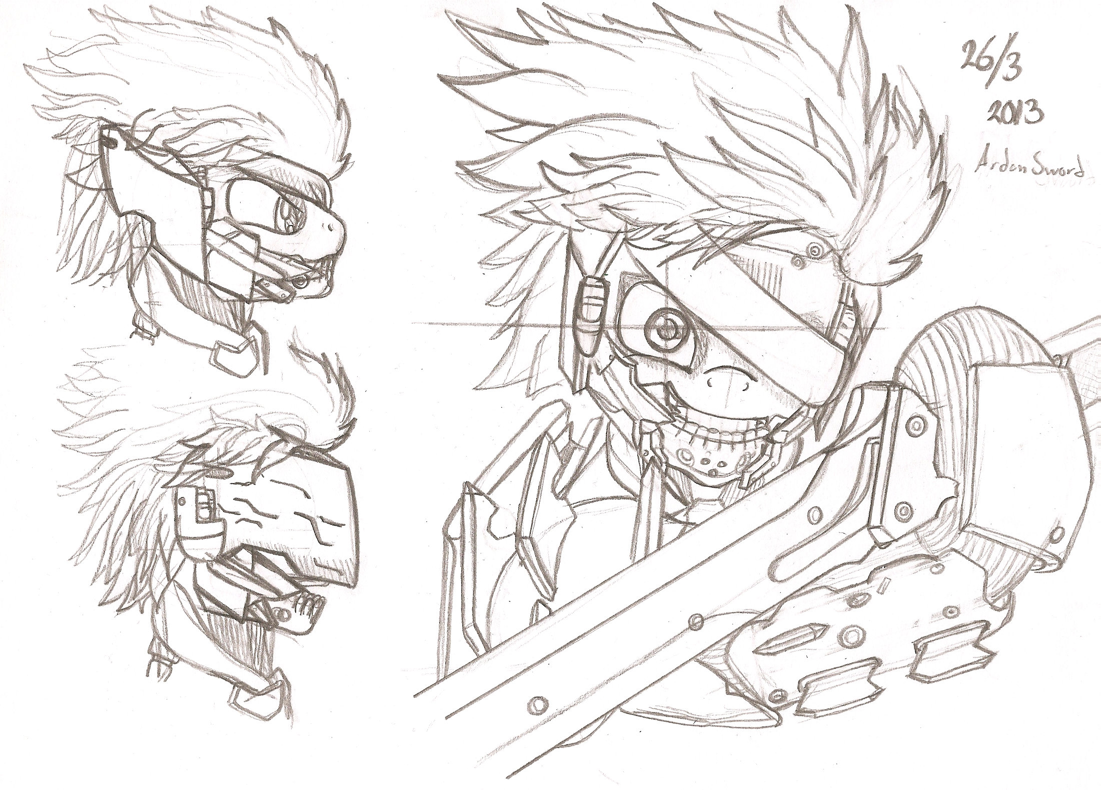 Raiden Metal Gear Rising скетч