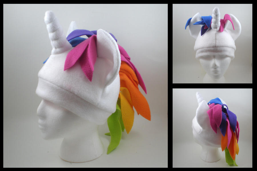 Rainbow unicorn pony hat