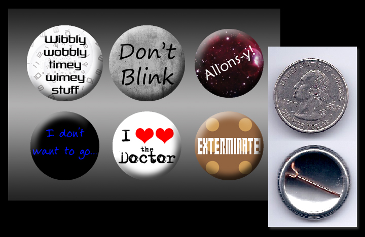 10th Doctor Who buttons