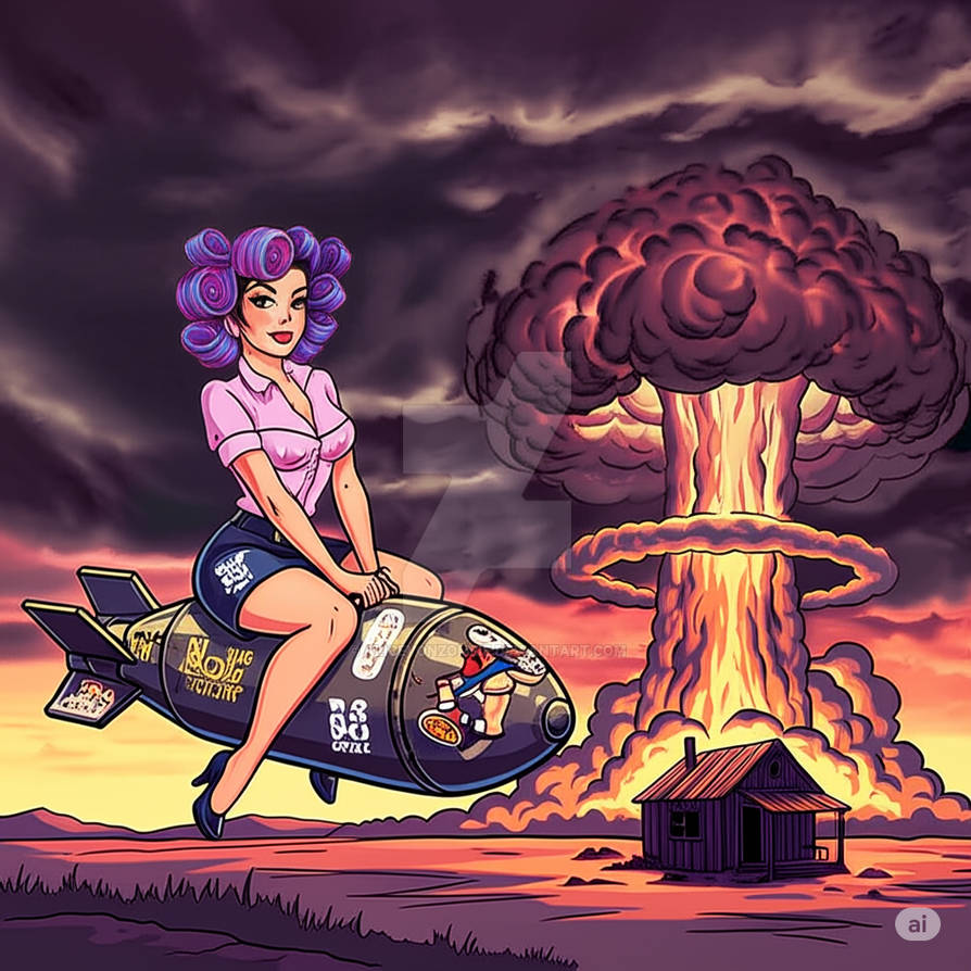 Original Lady Riding Bomb Ridding the bomb like a broom version 2 by AliceVonZombie on DeviantArt