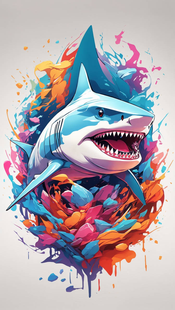 Colorful Shark by Bondeply on DeviantArt