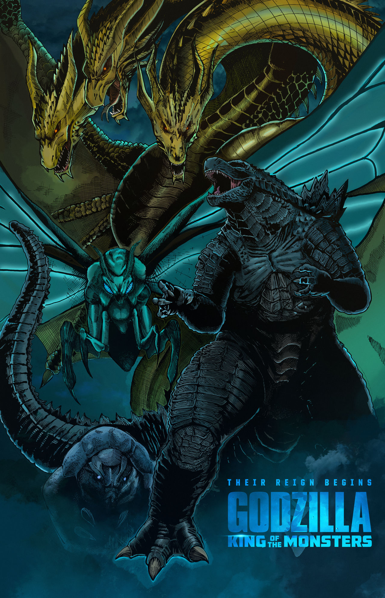 Godzilla Poster 2019 (color) by ChristianWillett on DeviantArt