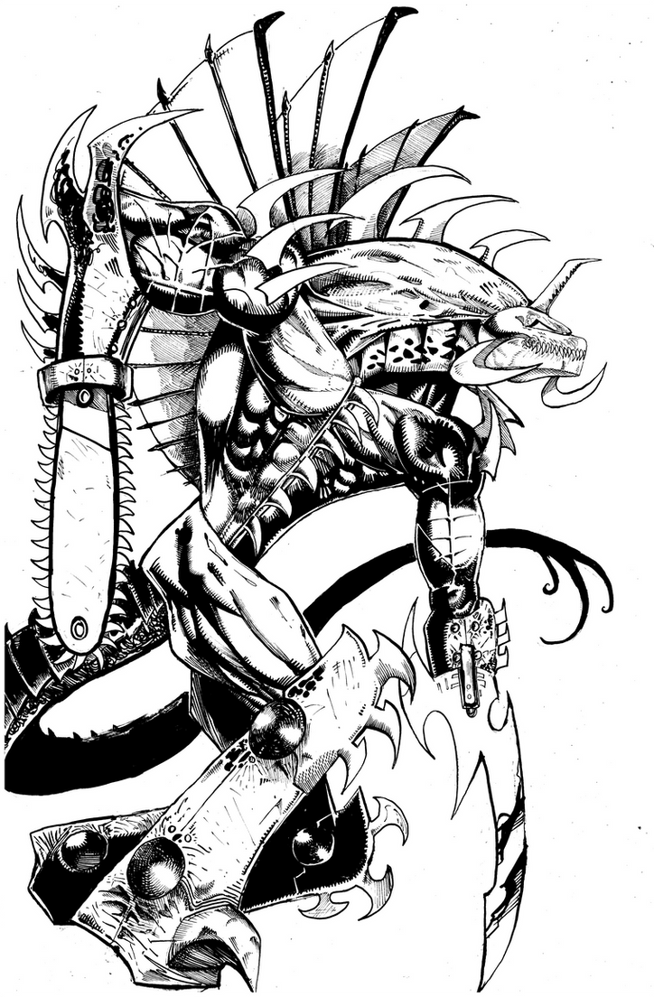 Gigan 90s redesign ink by ChristianWillett on DeviantArt
