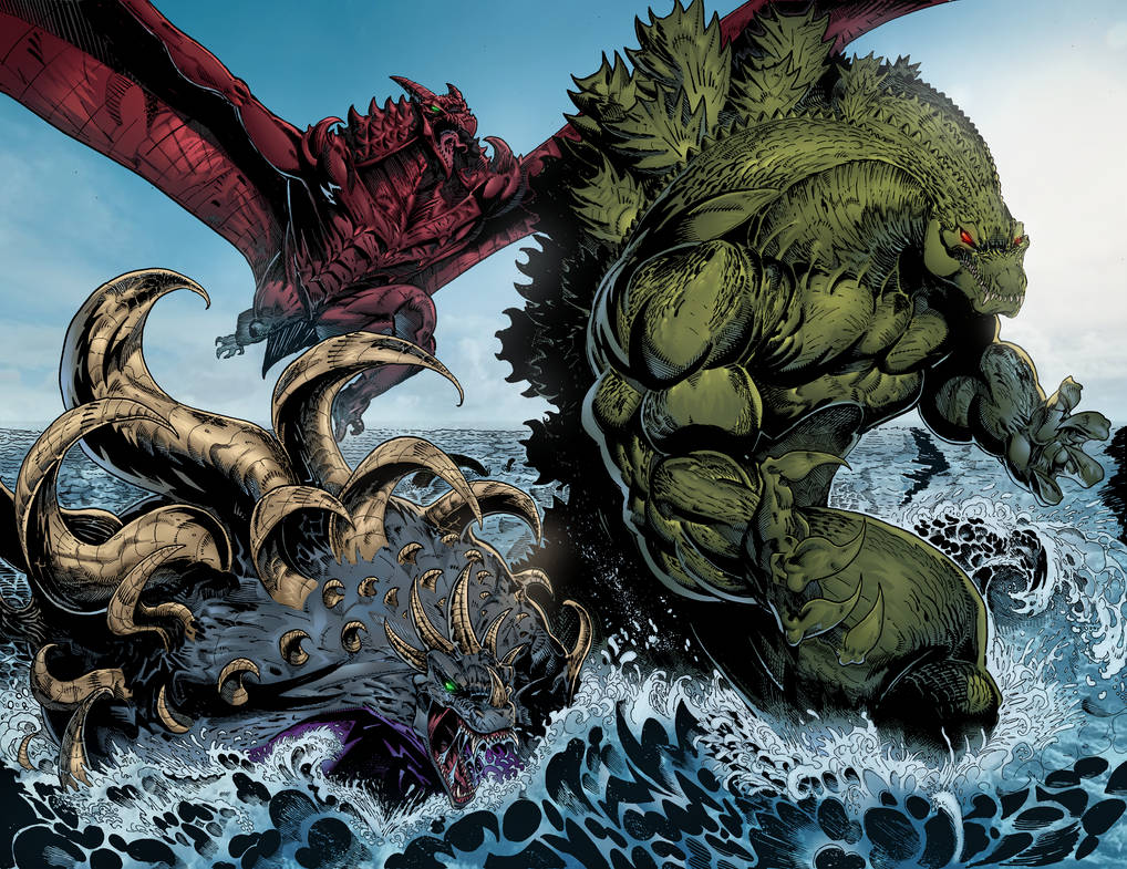 Godzilla Rivals Anguirus Godzilla And Anguirus And Rodan by ChristianWillett on DeviantArt