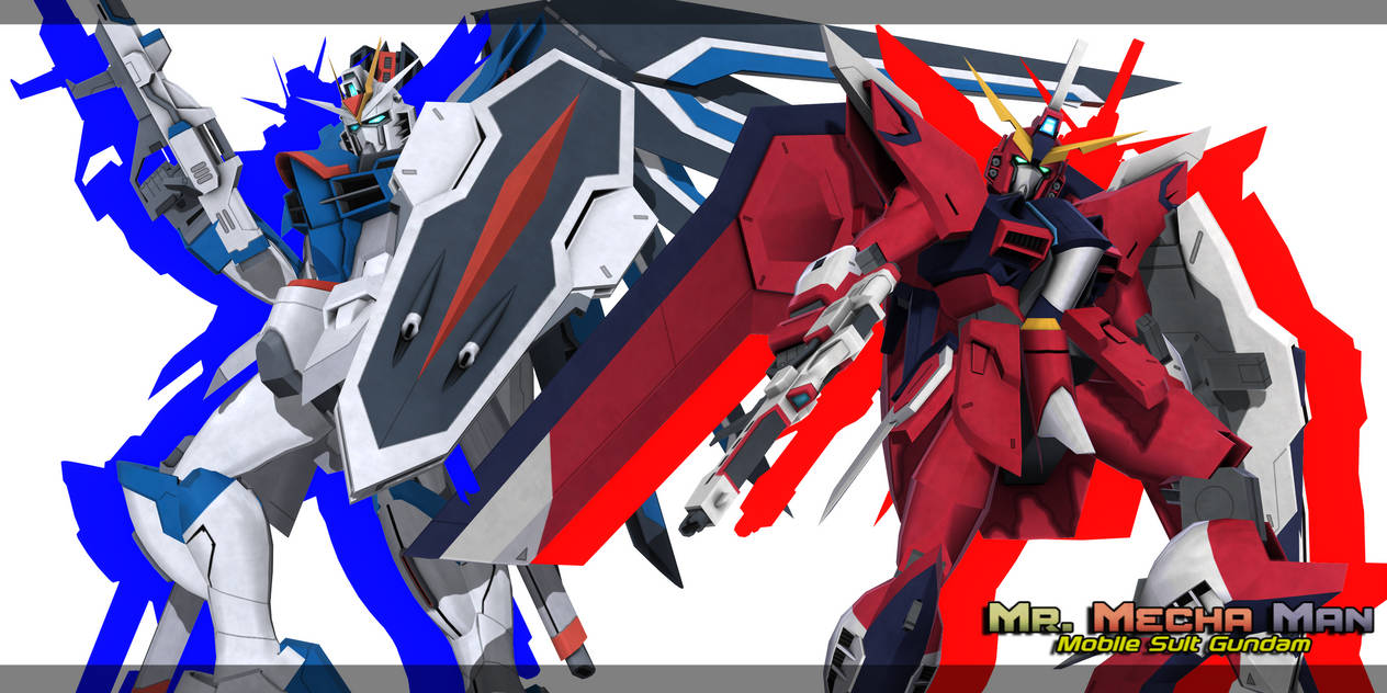 Rising Freedom Gundam and Immortal Justice Gundam by Mr-Mecha-Man on ...