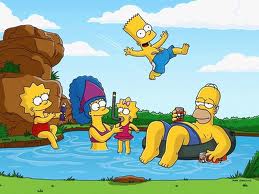 The Simpsons at a Lake