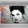 Barbara Palvin painting in gallery