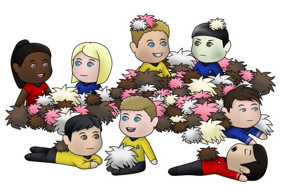 Spirk 'n' Friends - Cuddles with Tribbles! (Chibi) by MSU82 Spirk 'n' Friends - Cuddles with Tribbles! (Chibi) by MSU82