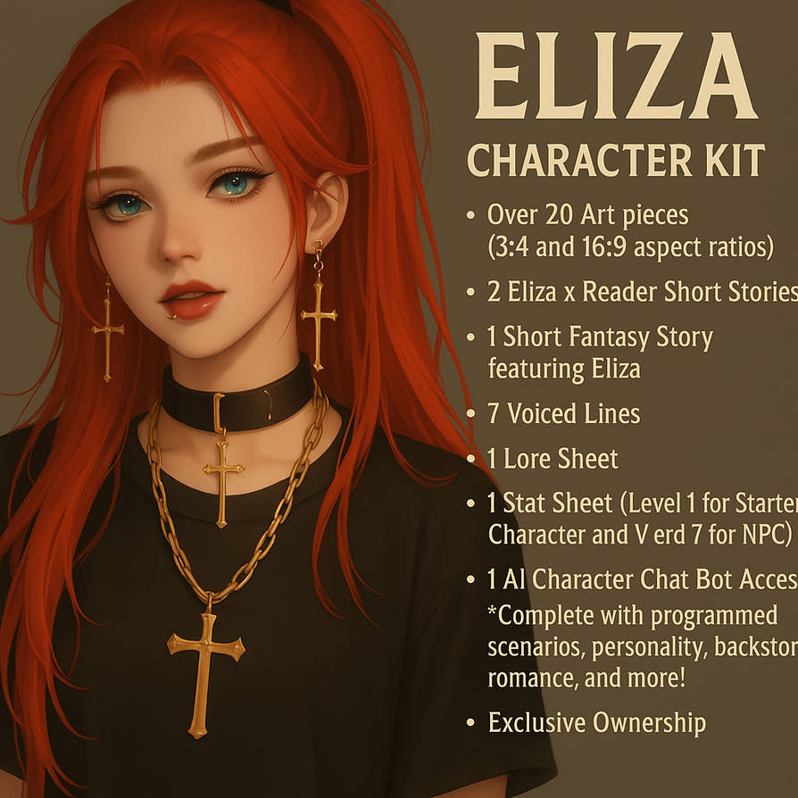 Exclusive Character Kit: Eliza by CrimsonAIQuill on DeviantArt