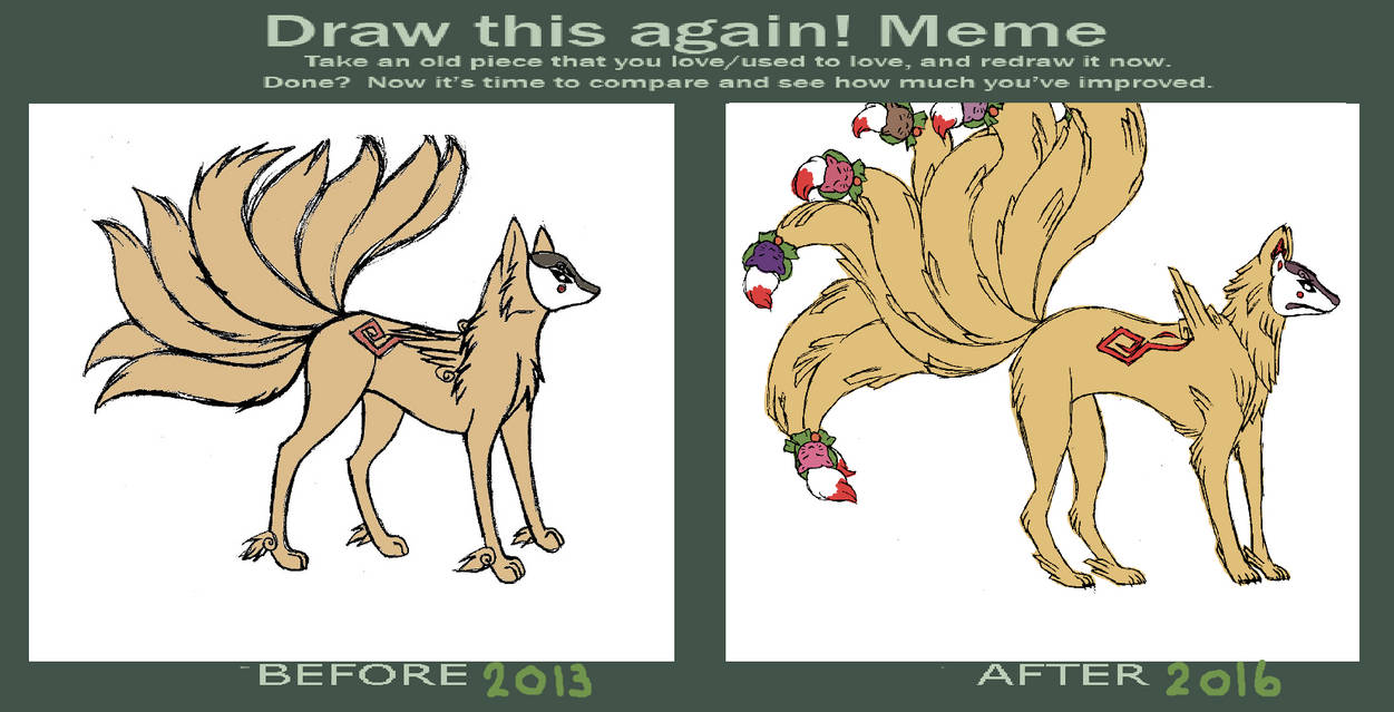 Ninetails (Before And After) by AlchemyFox on DeviantArt