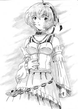 Rei Ayanami black and white