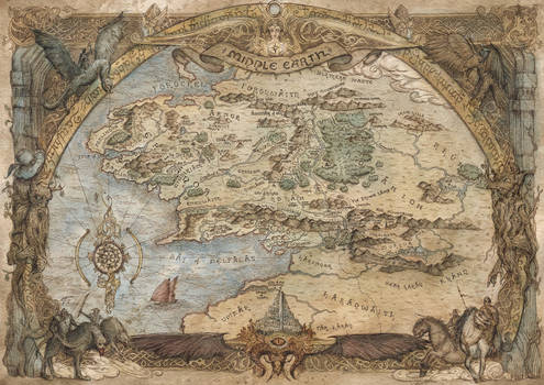 Map of Middle Earth -  Lord of the Rings