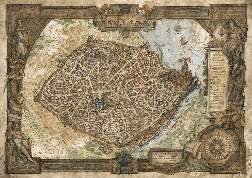 Kings Landing Map Game Of Thrones By Francescabaerald On Deviantart