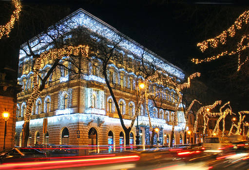 Andrassy Street with Christmas Lights