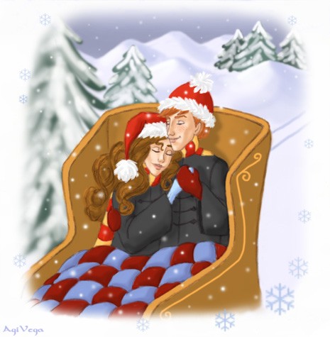 Cuddling in a Sleigh