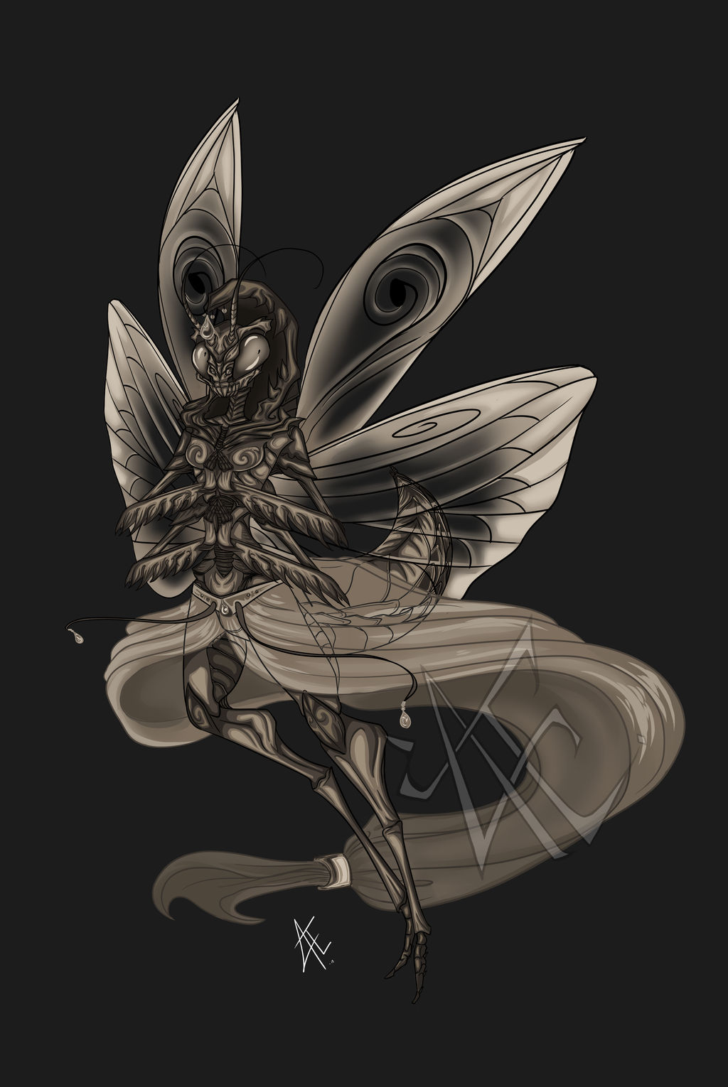 Insectoid Drawing Insectoid Priestess: Concept Drawing by Beautiful-Beasties on DeviantArt
