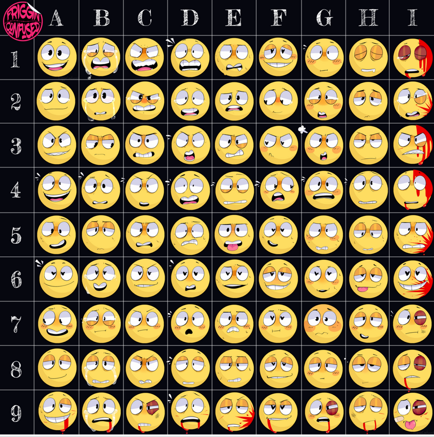 Expression charts requests by Hazzyart on DeviantArt