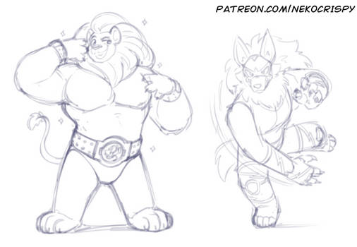 Lion and Wolf Wrestlers