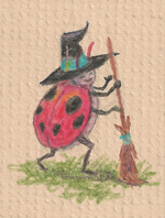 Six-spotted Micro-witch (with broom)