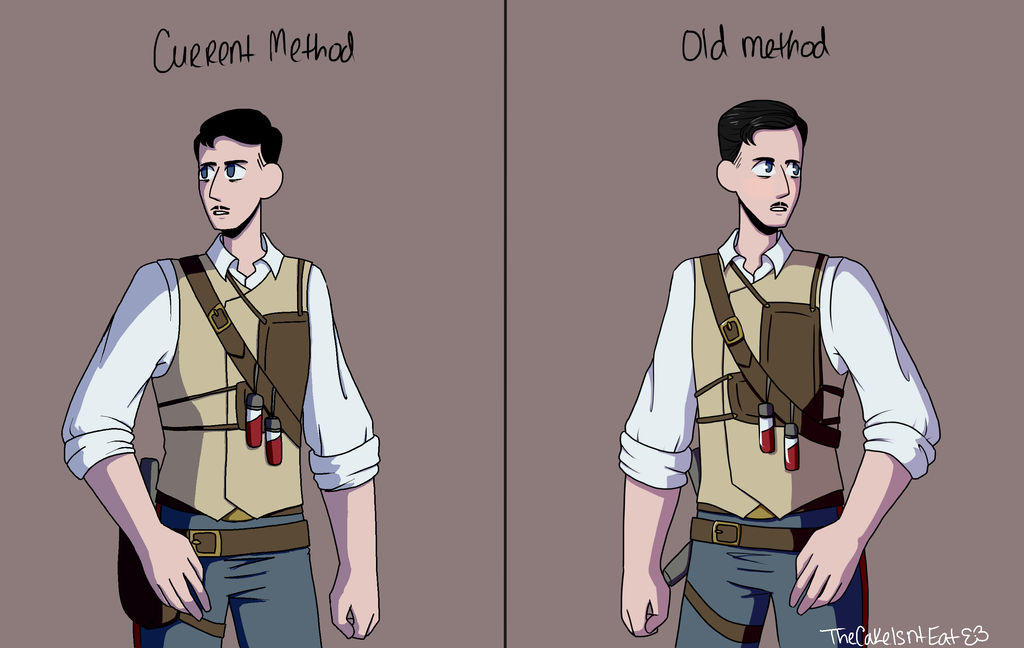 New Vs Old Method Comparison Thing by TheCakeIsntEat on DeviantArt