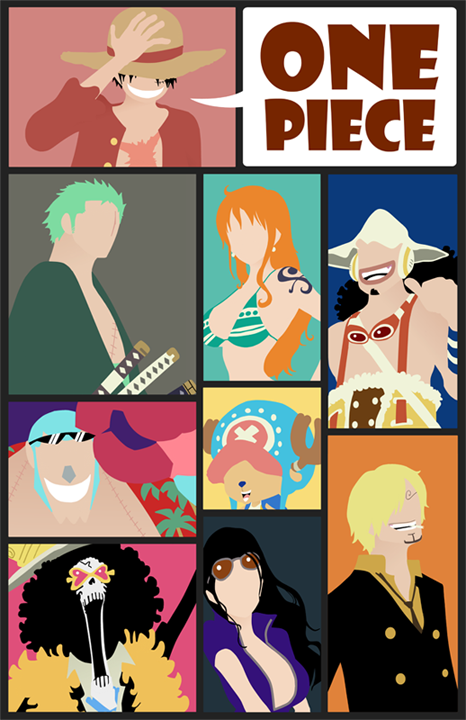 One Piece Minimalist Poster: The 9 Pirates