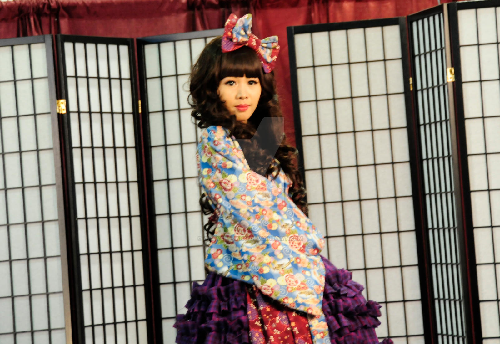 Japanese Girl with Bow in Hair