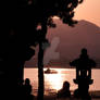 Boat in Hiroshima Setting Sun