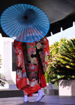 Japanese Dancer Behind Parasol by AndySerrano