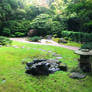 Japanese Garden Gravel Rocks and Lantern