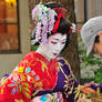 Bowing Geisha at Yoyogi Park in Meiji Jingu shrine